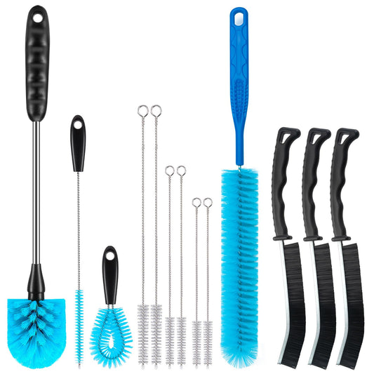 Bottle Brush Cleaning Set - Multi Cup Brush, Water Bottle Cleaner, Crevice Cleaning Brush Pipe & Tube Brushes for Tight Spaces, Grout Brush Cleaner Brush Long Straw Cleaner Brush for Stanley Mug