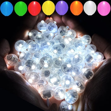 Aogist 100pcs White Balloon Lights,Long Standby Time Waterproof Mini Light,Battery Powered,Round LED Ball Lamp for Latex Balloon Paper Lantern Party