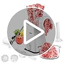 LHS Manual Meat Grinder with Stainless Steel Blades Heavy Duty Powerful Suction Base for Home Use Fast and Effortless for All Meats-White