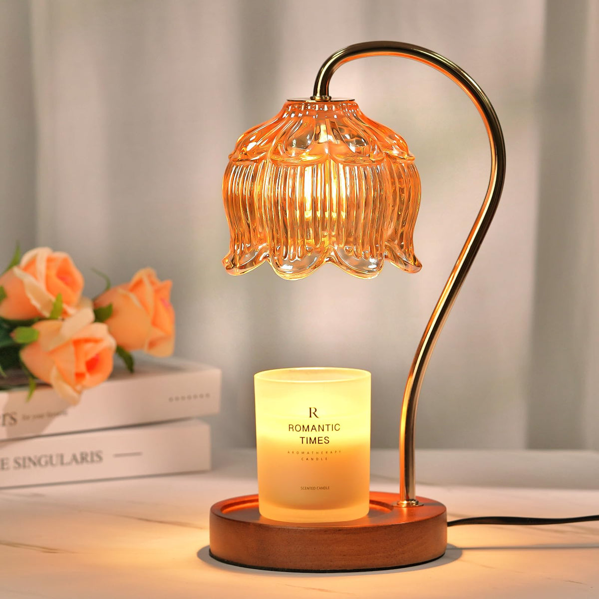 Flower Candle Warmer Lamp with Timer, Dimmable Candle Lamp Warmer, Valentines Birthday Gift for Women Her Mom, House Warming for New Home Decor