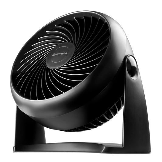 Honeywell TurboForce Air Circulator, Small Tabletop Fan, Quiet Personal Fan for Home or Office, 3 Speeds, 90 Degree Pivoting Head, Black, HT900