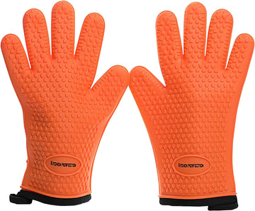 Kitchen Perfection Silicone Smoker Oven Gloves -Extreme Heat Resistant BBQ Gloves -Handle Hot Food Right on Your Smoker Grill Fryer & Pit| Waterproof