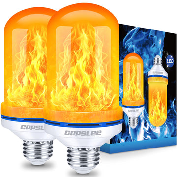 CPPSLEE Upgraded Flame Light Bulbs, 4 Modes Flickering Light Bulbs, E26 Base Fire Flame Bulb for Halloween Decorations Outdoor, Christmas Lights