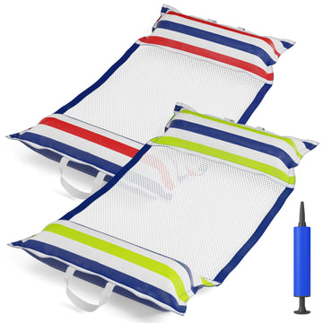 Jasonwell Inflatable Pool Hammock Float - 2 Pack Water Hammock Pool Floaties Multi-Purpose (Saddle Lounge Chair Drifter) 4 in 1 Lake Beach Floating