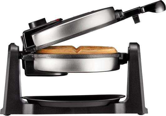 Chefman Rotating Belgian Waffle Maker, 180° Flip Iron w/ Non-Stick Plates, Adjustable Timer, Locking Lid, & Drip Plate, Space Saving Storage