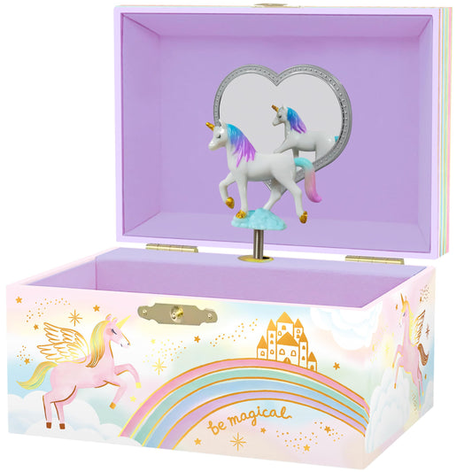 Giggle & Honey® Musical Unicorn Jewelry Box for Girls | Music Boxes for Little Girls | Toddler Jewelry Box for 4 Year Old Kids | Toys for Toddlers | Birthday Gifts for Kids 5, 6, 7, 8, 9 Years