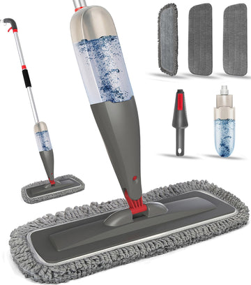 Spray Mop for Floor Cleaning with Washable Pads, Microfiber Wet Mops with 800 ml Refillable Bottle, Reusable Dust Mops with Sprayer