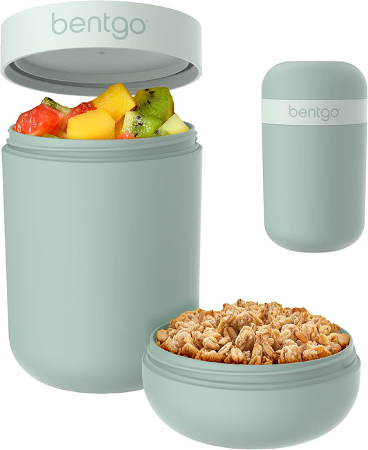 Bentgo Snack Cup - Reusable Snack Container with Leak-Proof Design, Toppings Compartment, and Dual-Sealing Lid, Portable & Lightweight for Work