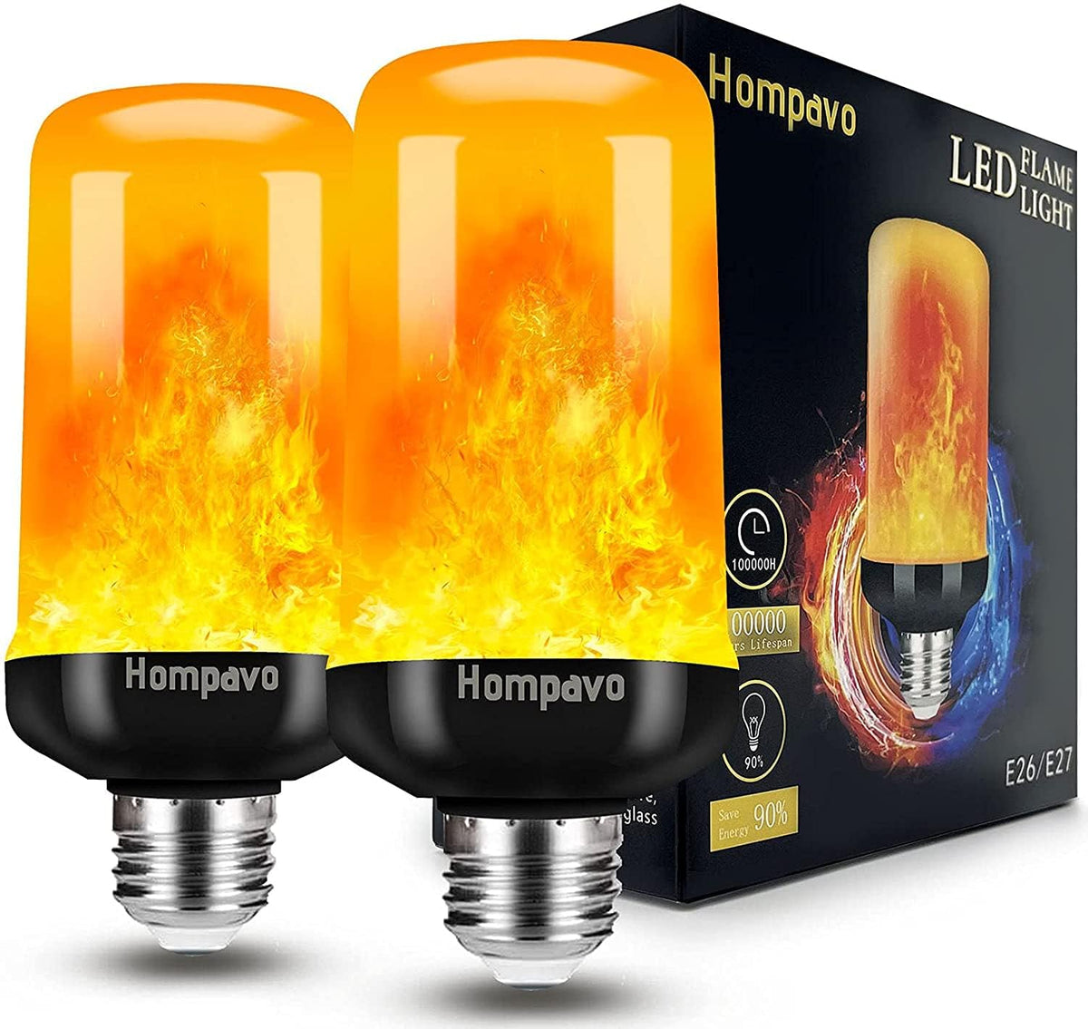 Hompavo Flame Light Bulbs for Home Decor with Upside Down Effect