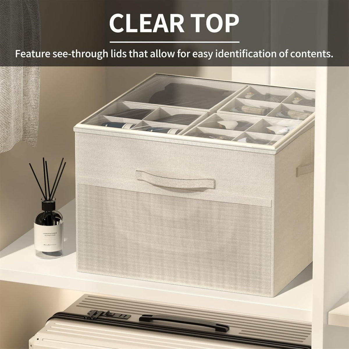 Aokeyee Shoe Organizer for Closet,2 Pack Foldable Shoe Storage Organizer Box Bin with Adjustable Dividers and Clear Cover, Fits up to 16-32 Pairs