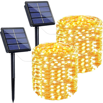 Solar String Lights Outdoor, 2 Pack 400LED 144FT Extra-Long Fairy Lights
