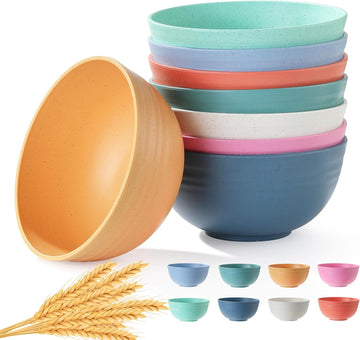 8PCS Cereal Bowl, Ohola Unbreakable Wheat Straw Cereal Bowls, Microwave & Dishwasher Safe Kitchen Bowls for Cereal, Snack, Soup, Salad and Rice