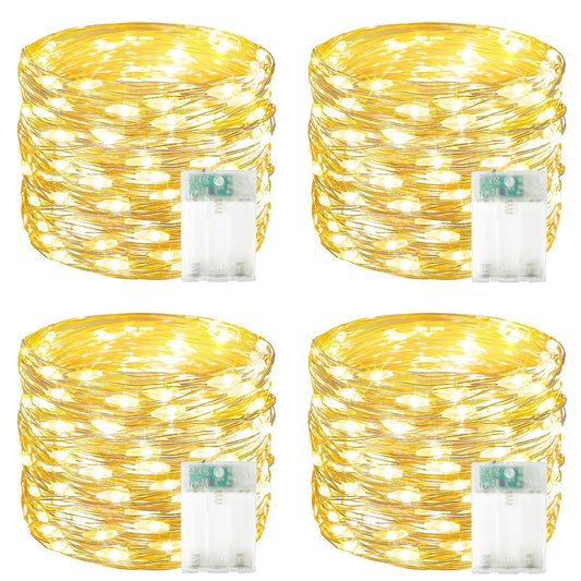 4 Pack 60 LED Fairy Lights Battery Operated with Timer, 20 FT String Lights