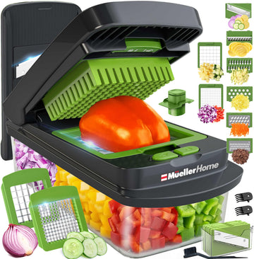 MUELLER HOME Pro-Series 10-in-1 Vegetable Chopper with Container, 8 Blade