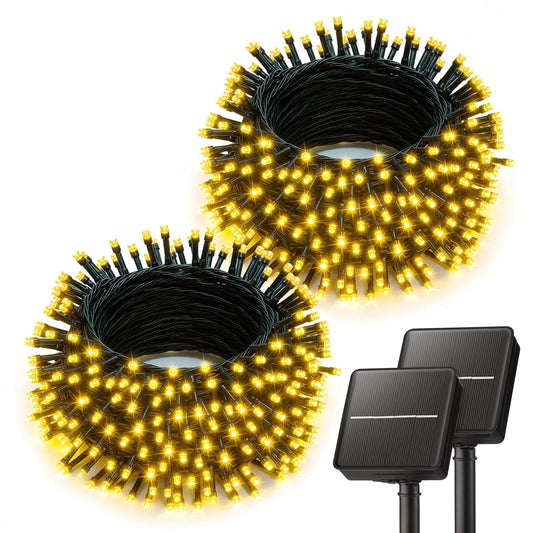 Brightown 2 Pack Solar String Lights Outdoor Waterproof, 80 FT 200 LED