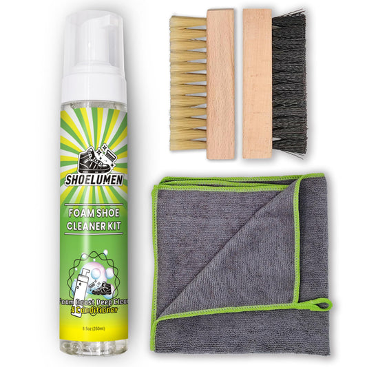 Shoe Cleaner Sneakers,8.5oz Shoe Cleaning Kit with 2 Brush,Shoe Cleaning Removes Dirt and Stain for White Shoes,