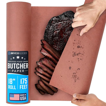 Bryco Goods Pink Butcher Paper Roll 18"x175' (2100 Inch) - USA Made - Food-Grade Peach Butcher Paper for Smoker, BBQ, Grilling, Smoking Meat