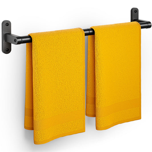 Matte Black Towel Rack for Bathroom - 24" Rustproof Towel Holder, Sturdy Towel Bar Wall Mounted, Space-Saving Towel Hanger, Bathroom Accessories, Home Decor, Apparment Essentials