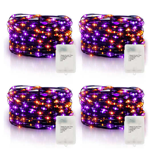 4 Pack Halloween Timer Fairy Lights Battery Operated Twinkle Lights