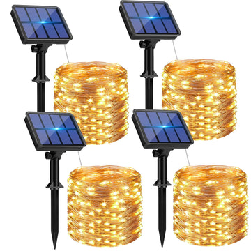 btfarm 4 Pack Solar String Lights Outdoor, Total 132FT 320LED Fairy Lights