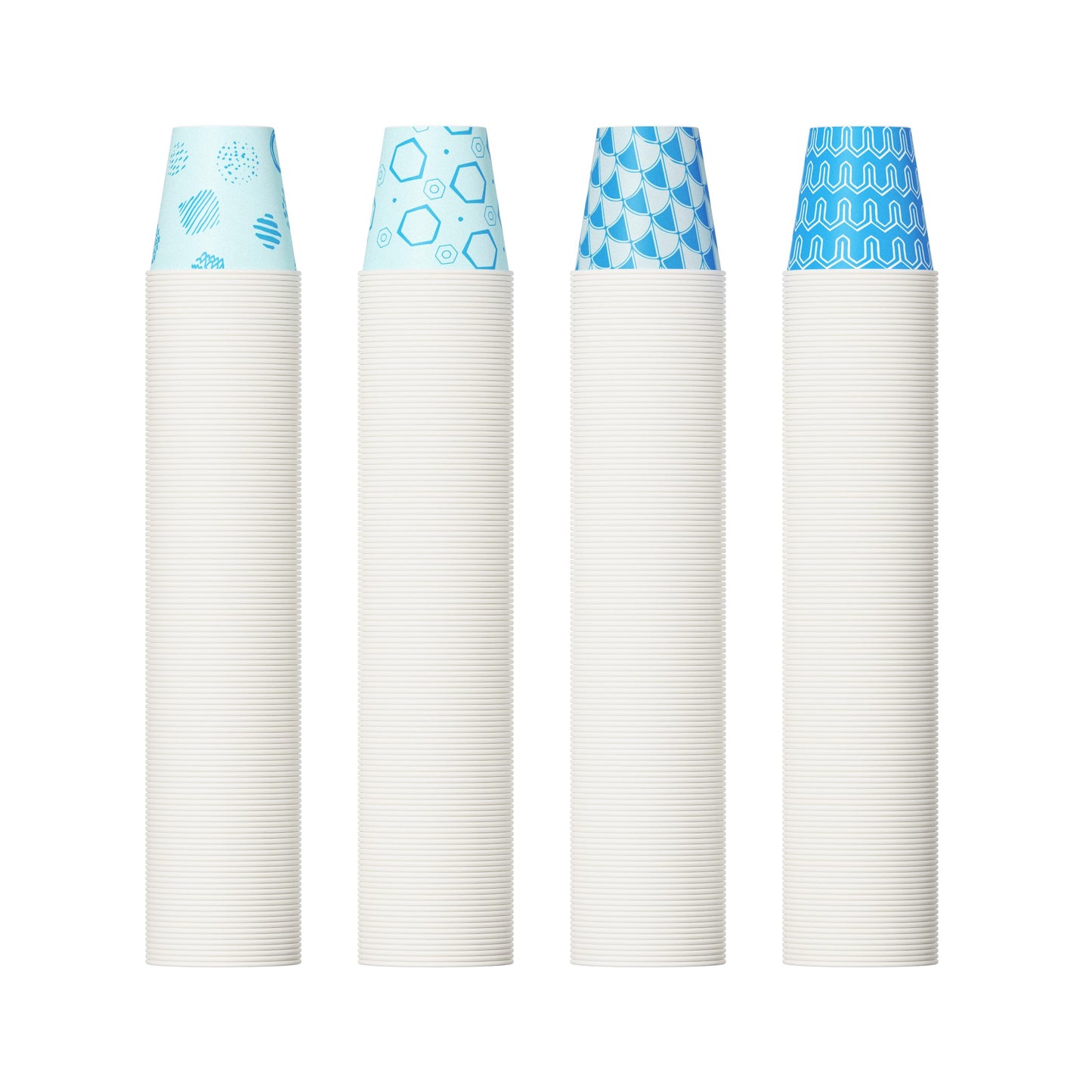 [500Pack ] 3 oz Paper Cups, Small Mouthwash Cups, Disposable Bathroom Cups, Paper Cups for Party, Picnic, BBQ, Travel, and Event, Assorted Blue Pattern