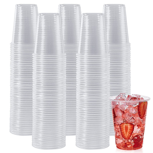 Lilymicky 500 Pack 7 oz Clear Plastic Cups, Disposable Drinking Cups, Plastic Party Cups for Birthday Parties, Picnics, Ceremonies, and Any Events