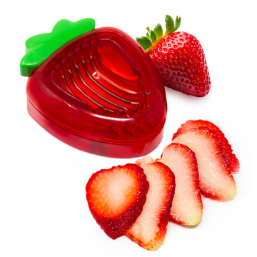 Joie Strawberry Slicer, Perfectly Even Fruit Cutter Tool, Ideal for Cakes, Pies and Garnishes, Cute Berry Shaped Kitchen Gadget, Stainless Steel