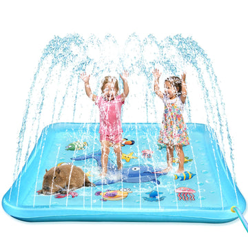 Growsland Splash Pad for Toddlers, Outdoor Sprinkler for Kids, 67" Summer Water Toys Inflatable Wading Baby Pool Fun Gifts