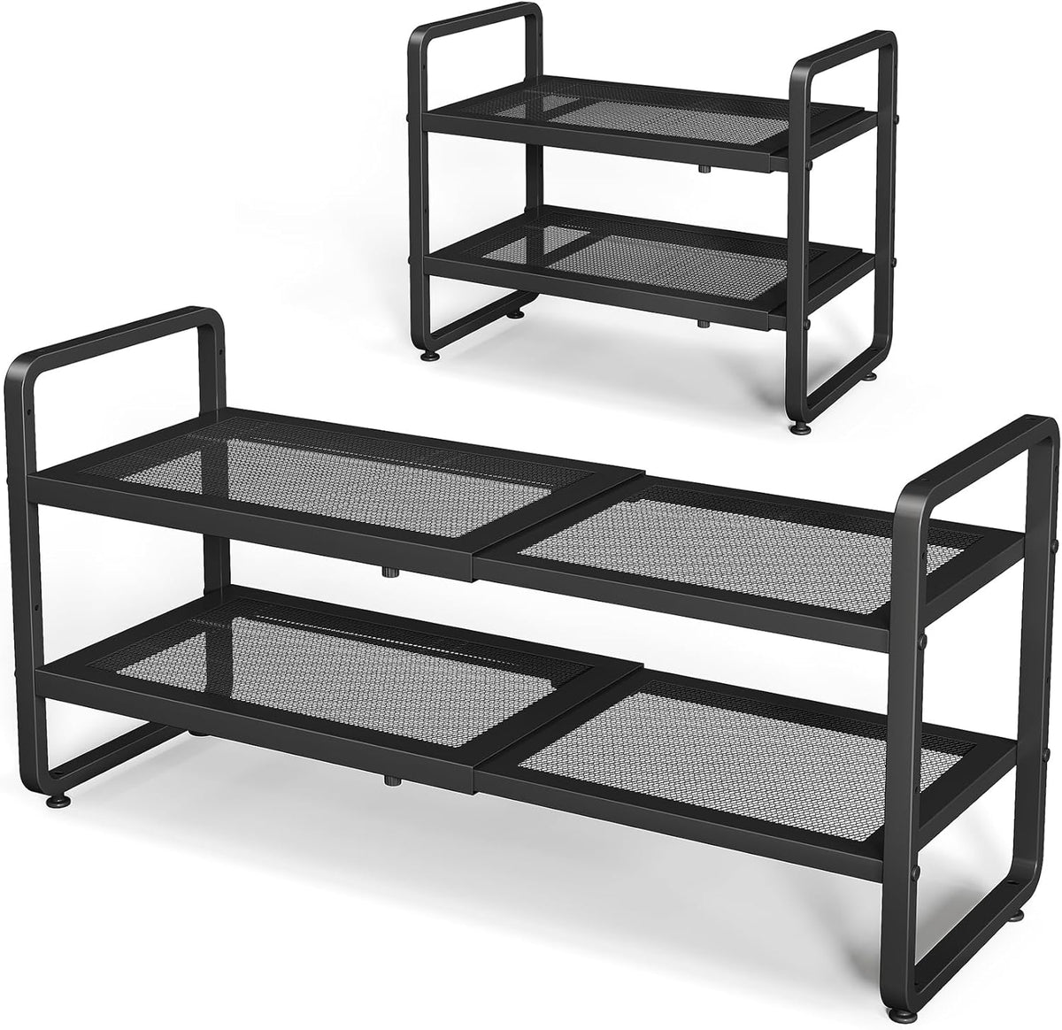 SNTD Shoe Rack - Expandable Shoe Organizer for Closet, Adjustable Metal Shoe Shelf Storage, Stackable Long Shoe Stand Holder for Garage, Entryway