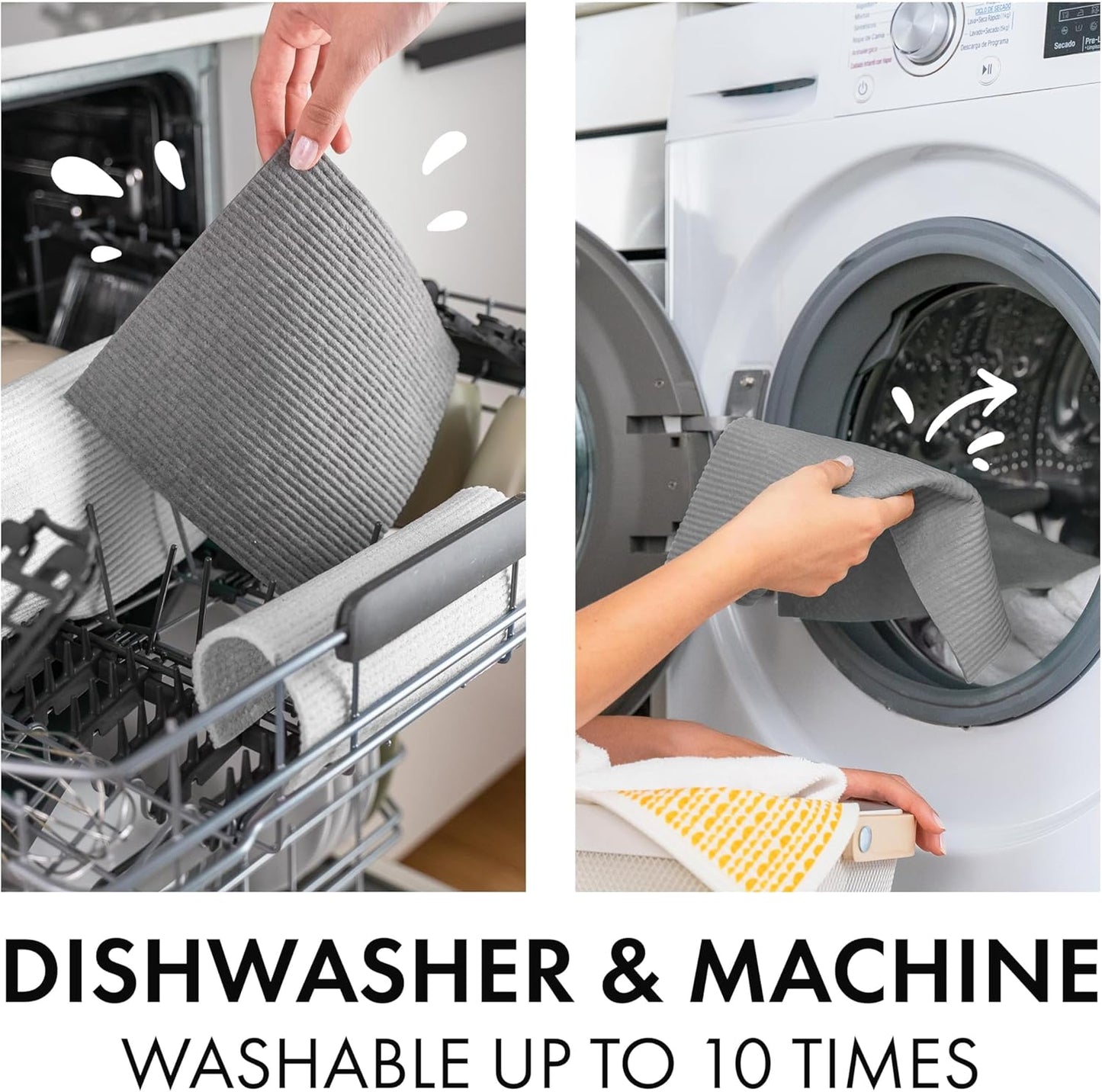 JOYMOOP 18 Pack Microfiber Cleaning Cloth, Kitchen Towels for Dish Drying Washing, Absorbent Streak Free Lint Free Rags for Cleaning, Reusable and Washable Towels - 10" x 10"