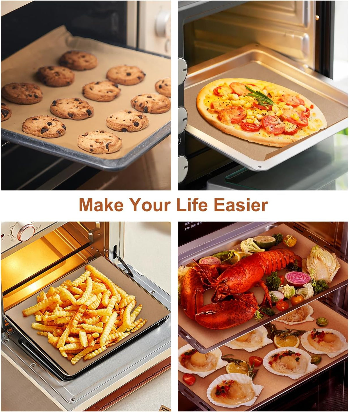 Unbleached Parchment Paper Baking Sheets, 9x13IN Precut Non-Stick Parchment Paper for Baking, Grilling, Air Fryer, Steaming-70 Sheets Unbleached Parchment Sheets for Bread Cup Cake Cookie And More