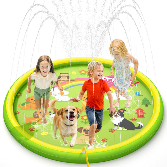 Peradix Splash Pads for Toddlers, 67" Inflatable Kiddie Sprinkler Mat, Outdoor Toys for Kids, Summer Water Pad for Backyard Garden Lawn, Wading Pool for Child 3 Age+