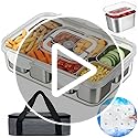 Snackle Box Container with Ice Pack Stainless Steel,Portable Snack Boxes with Lid and Insulated Bag,8 Compartment Snackle Storage Divided Serving Tray Beach Road Trip Picnic for Fruit Charcuterie