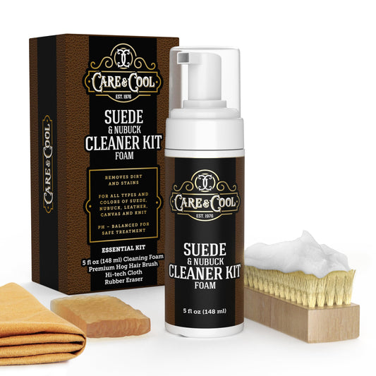 Care & Cool Suede and Nubuck Cleaner Foam Kit (5 oz) - Revitalizes and Refreshes Shoes, Boots, Clothes, and Furniture