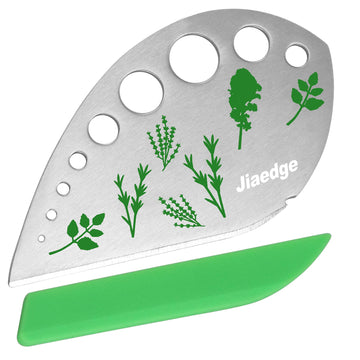 Herb Stripper, Jiaedge Green 9 holes Stainless Steel Kitchen Herbs Leaf Stripping Tool, Metal Herb Peeler for Kale, Collard Greens, Thyme, Basil