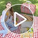 Insulated Reusable Food Picnic Bag Beach Bags, Cooler Bags with Zippered Top -for Hot or Cold,Picnic Basket Collapsible,Beach, Outdoor Party, Camping,Festivals (Red)