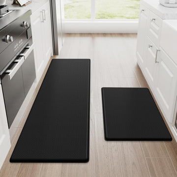 StepRite Kitchen Mats, 2PCS Kitchen Rugs, Cushioned Anti Fatigue Kitchen Mats for Floor, Non-Slip Standing Desk Mat, Waterproof Kitchen Rug Set