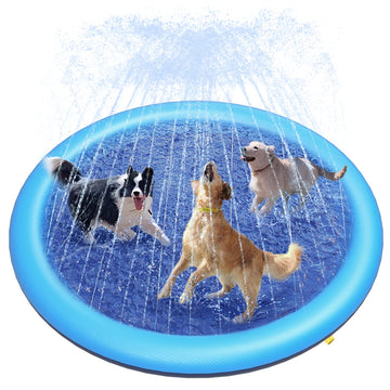 Peteast Splash Pad for Dogs & Kids - Anti-Slip Dog Pool for Large Dogs, 0.58 mm Thickened Durable Outdoor Water Play Mat, Summer Sprinkler Toy