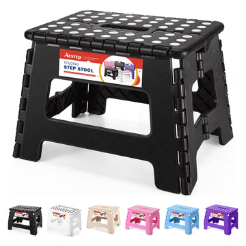 ACSTEP Folding Step Stool 9'' Tall Kids Step Stool Holds Up to 300 lb Plastic Foldable Step Stools for Kids Non-Slip Surface