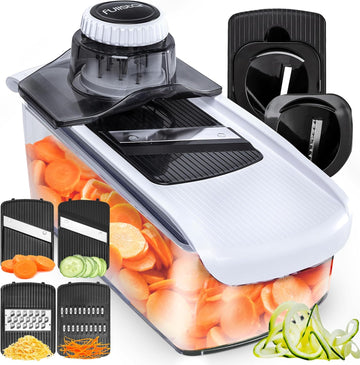 Fullstar Mandoline Slicer for Kitchen, Fruit Cutter, Cheese Grater, Cucumber Slicer, Veggie Spiralizer, Food Cutter & Kitchen Gadgets & Gifts