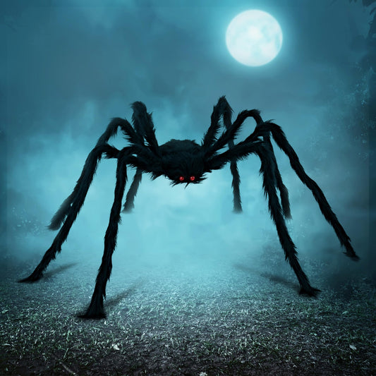 JOYIN Halloween Outdoor Decorations Giant Spider, 5 Ft Large Spider for Yard Lawn Garden Patio Scary Halloween Outside Decor, Indoor Haunted House