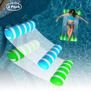 Inflatable Pool Floats Adult Size Water Hammock, Pool Rafts Lounge Chairs Floating,4-in-1 Multi-Purpose Pool Floaties Toys, Floats for Swimming Pool