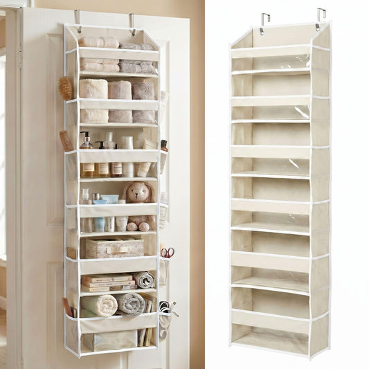 Over the Door Organizer, 6-Tier, 100D Fabric, Ivory 1pc