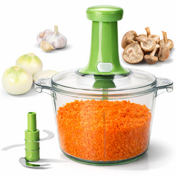 Brieftons Express Manual Food Chopper: Large 8.5-Cup, Hand Chopper Vegetable Cutter to Chop Veggies, Fruits, Herbs, Garlic Onion Chopper for Salsa