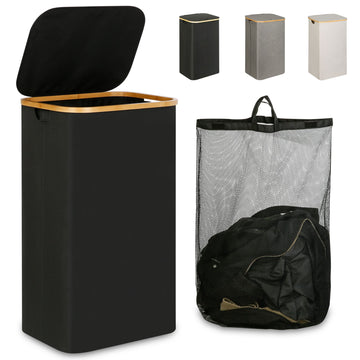 Laundry Hamper with Lid, 110L Large Laundry Hamper with Handle and Lid, Collapsible Clothes Basket Organizer with Removable Inner Bag