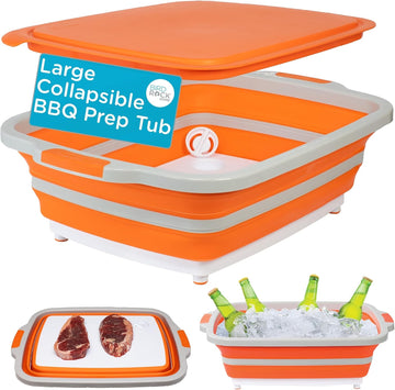 BIRDROCK HOME Collapsible Food Prep & Cutting Board and Grill Caddy Tub