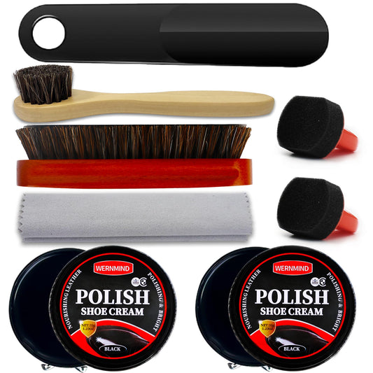 Black Brown Shoe Polish Kit Saddle Soap Mink Oil Shoe Shine Kit Boots Leather Conditioner Cream Wax Care Set