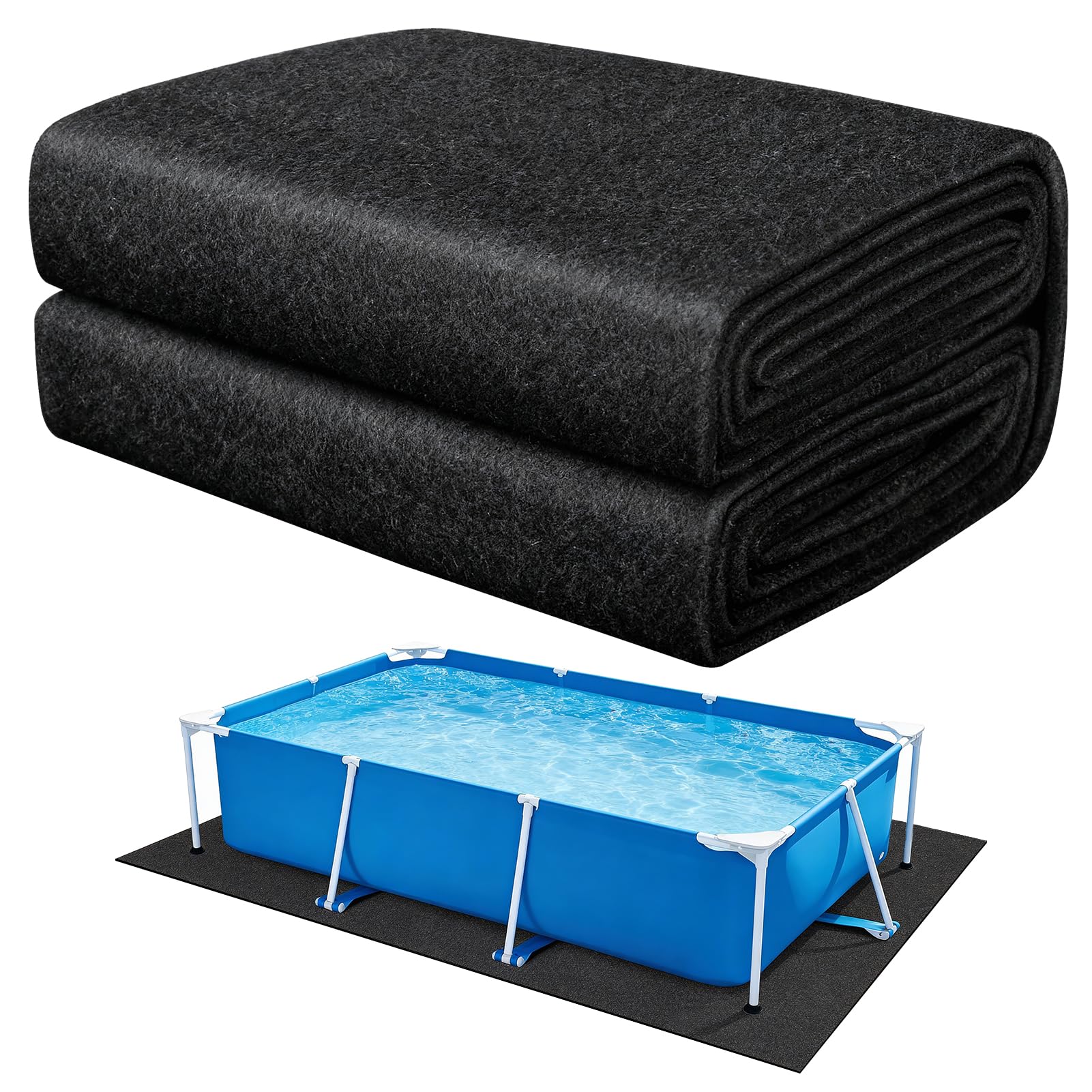 11x7.5ft Rectangular Pool Liner Pad for Above Ground Swimming Pools,Thickened Under Pool Mat Padding,Pools Bottom Liner Protector to Prevent Punctures & Extend Liner Life