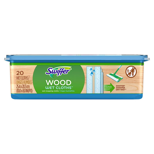 Swiffer Heavy Duty Mop Wet Multi-Surface Cloth Refills for Floor Mopping and Cleaning, Hardwood Floor Cleaner, 20 count