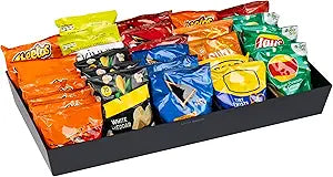 Mind Reader Snack Tray, Countertop Organizer, Snack Tray, Pantry, Breakroom, Kitchen, Black